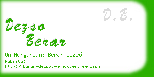 dezso berar business card